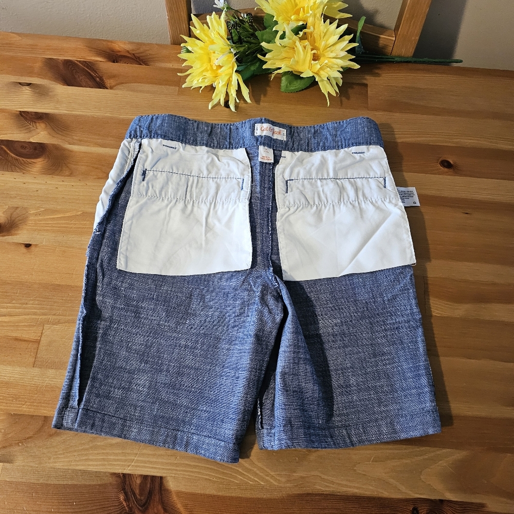 Cat & Jack - Boys' Flat Front 'Above The Knee' Chambray Shorts Size 7 - Picture 14 of 14